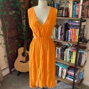 Orange tie-back dress